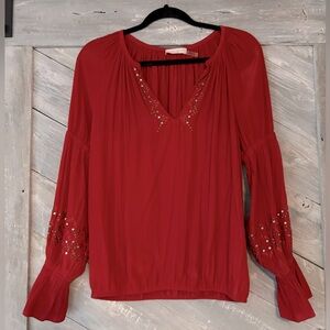 Ramy Brook Red Embellished Blouse